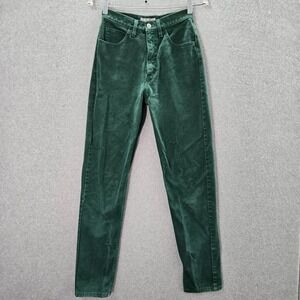 VINTAGE Guess Women Jeans 28 Green Denim Skinny High Rise Inseam 32" 90s‎ USA